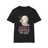 Coffee Ghost T-Shirt — "Running on Coffee and Hope" Cute Ghost Tee