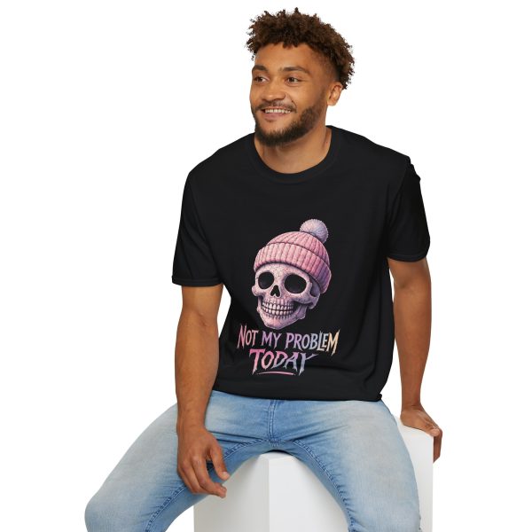 Skull Beanie T‑Shirt — "Not My Problem Today" Graphic Tee