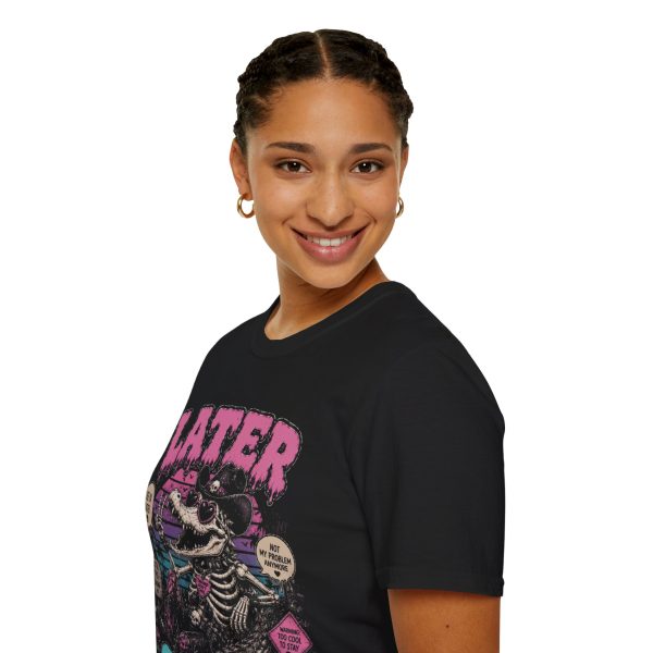 Later Gator Graphic T-Shirt — Retro Skeleton Alligator Beach Tee