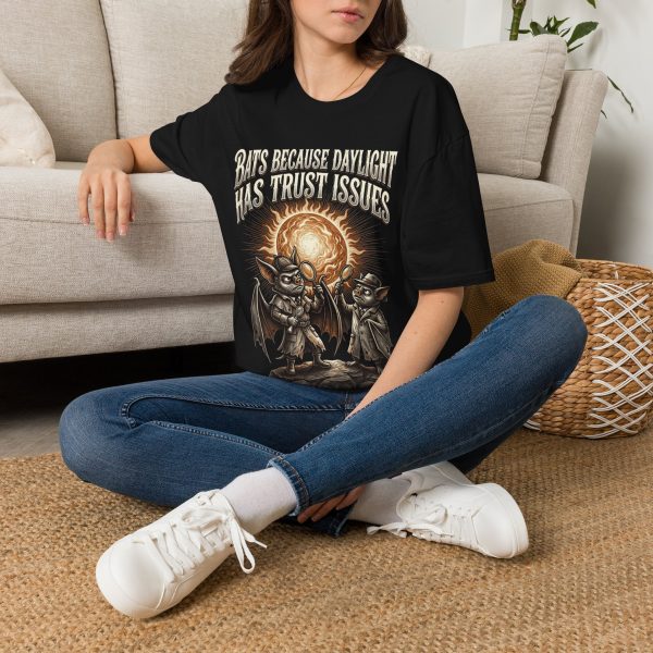 15856129186041163198_2048.jpeg Funny Bat T-Shirt — "Bats Because Daylight Has Trust Issues"