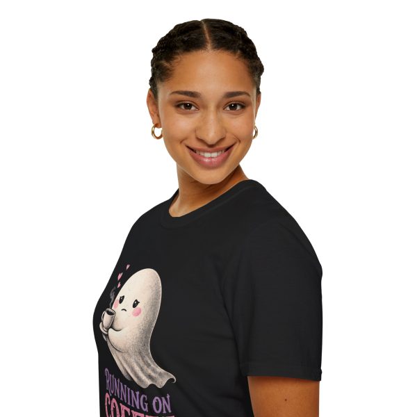 Coffee Ghost T-Shirt — "Running on Coffee and Hope" Cute Ghost Tee