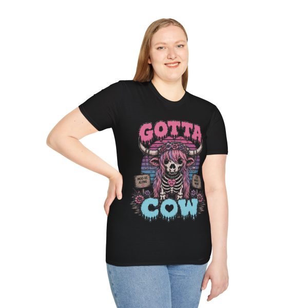 Gotta Cow Skull Tee — Pink Goth Cow Graphic T-Shirt