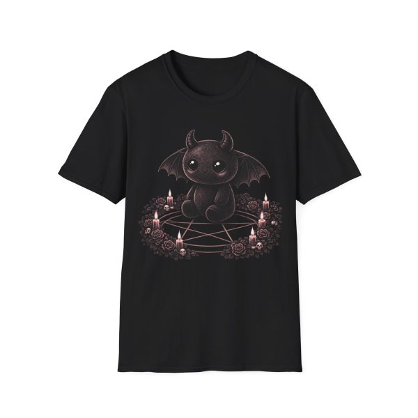 16834758049111777977_2048.jpeg Cute Demon T-Shirt — Kawaii Bat Devil with Candles Graphic Tee