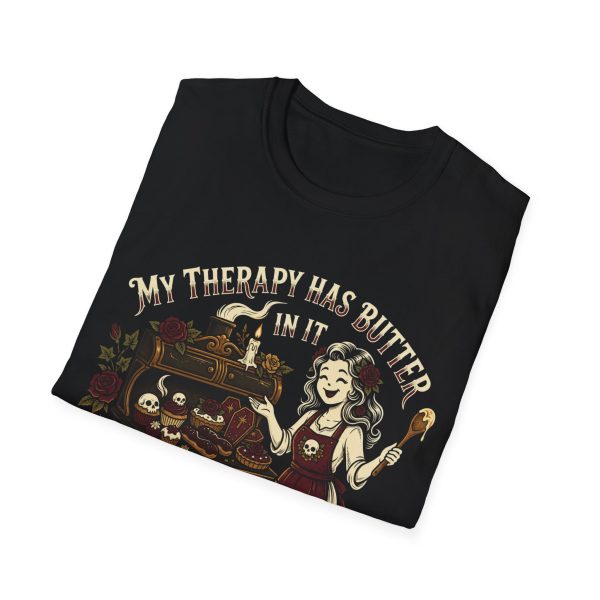 My Therapy Has Butter In It T-Shirt — Vintage Baker Cooking Humor Tee