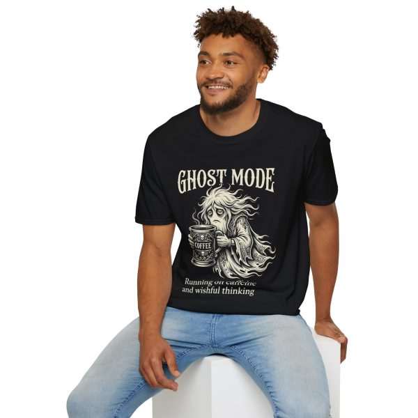 Ghost Mode T-Shirt — ("Running on caffeine and wishful thinking")