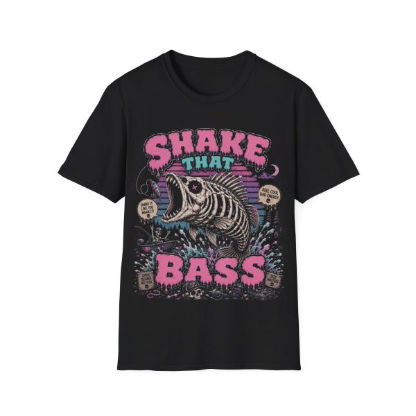Shake That Bass T-Shirt — Retro Fish Skeleton Graphic Tee