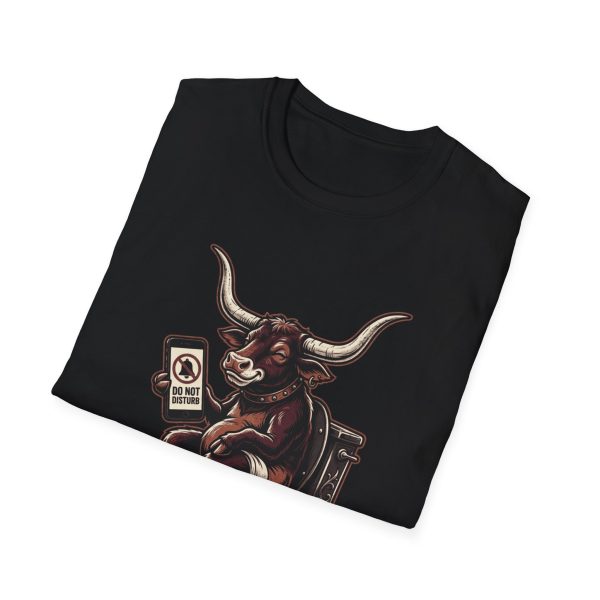 3765176918134158468_2048.jpeg Bull with Phone “No Notifications No Problems” T‑Shirt