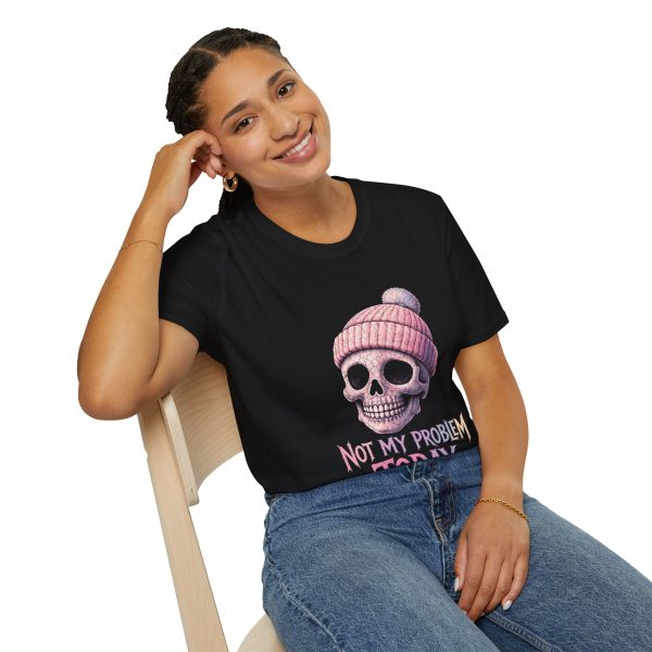 Skull Beanie T‑Shirt — "Not My Problem Today" Graphic Tee