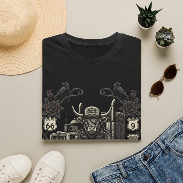 Route 66 Biker Bull Graphic T-Shirt — 'Drivers Never Stop Doin'