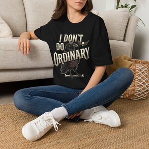 I Don't Do Ordinary Raven T-Shirt — Gothic Vintage Skull Graphic