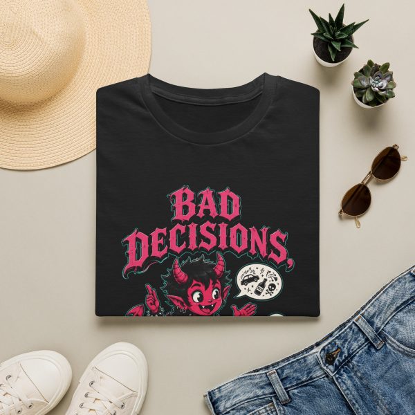 Bad Decisions, Great Stories T-Shirt — Retro Devil Cartoon Graphic Tee