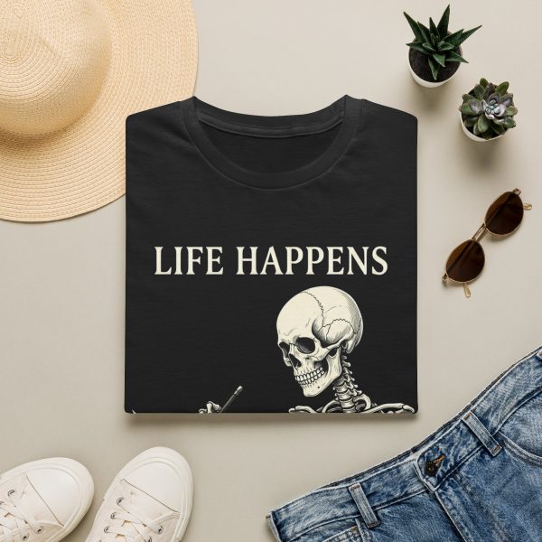 Skeleton "Life Happens, Sketching Helps" T‑Shirt
