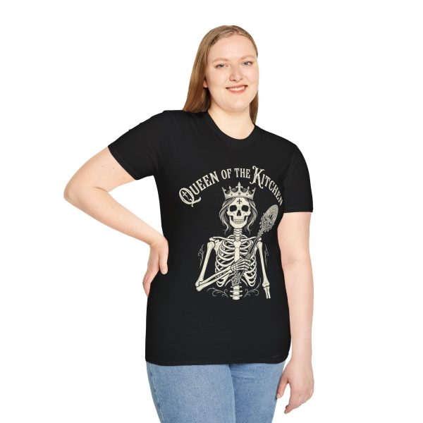 Queen of the Kitchen T-Shirt — Skull Crown Skeleton Chef Graphic Tee