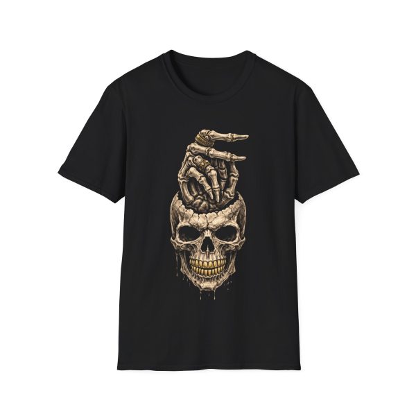 5576450068658618292_2048.jpeg Skull & Skeleton Hand T-Shirt — Gothic Halloween Graphic Tee