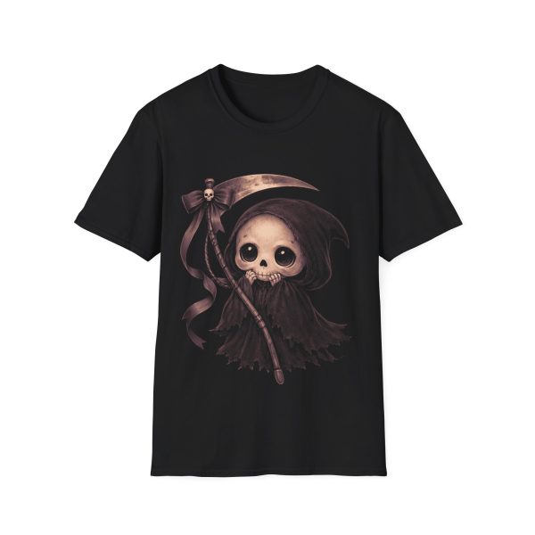 Cute Grim Reaper T-Shirt — Kawaii Skull Scythe Graphic Tee