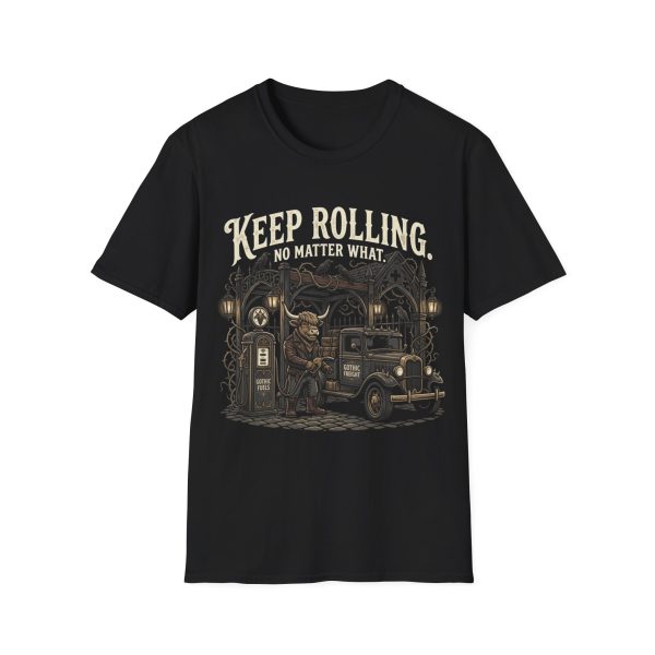 Keep Rolling Graphic T-Shirt — "Keep Rolling No Matter What" Camper Tee
