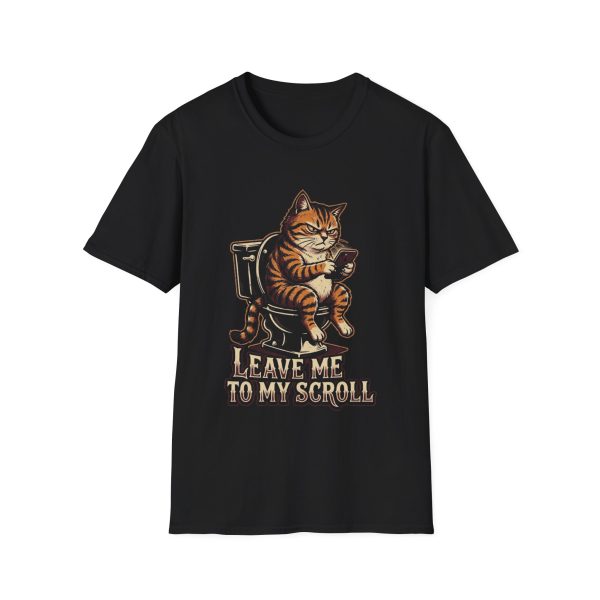 Cat T-Shirt — "Leave Me to My Scroll" Funny Retro Cat Graphic Tee