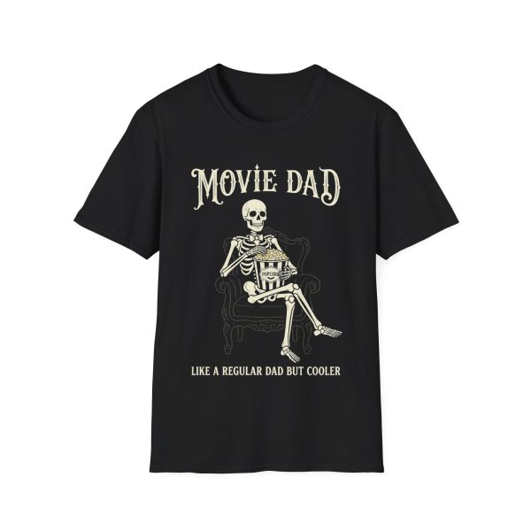 Movie Dad T-Shirt — Retro Skeleton Popcorn Tee for Film-Loving Fathers