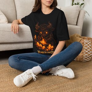 Year of the Ox T-Shirt — Fiery Cute Ox Illustration