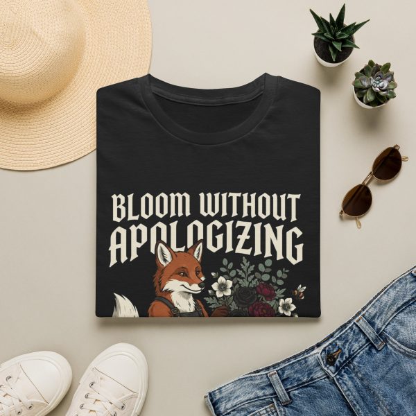 6911807664532771821_2048.jpeg Bloom Without Apologizing Fox Tee — Floral Empowerment T-Shirt
