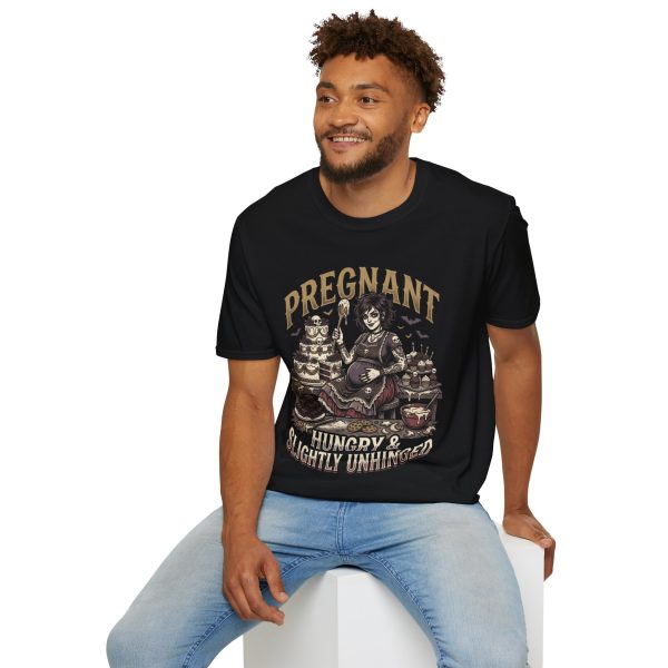Pregnant T-Shirt — 'Pregnant, Hungry & Slightly Unhinged'