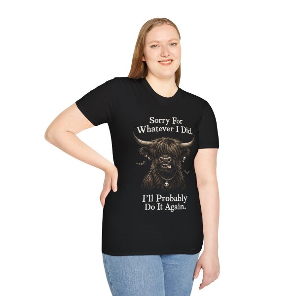 Funny "Sorry For Whatever I Did" Highland Cow T-Shirt