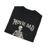 Movie Dad T-Shirt — Retro Skeleton Popcorn Tee for Film-Loving Fathers