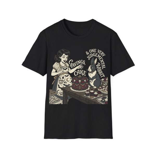 7968732895061774192_2048.jpeg Vintage Alice & Rabbit Cake T-Shirt — "Cravings, Cake & One Very Judgmental Rabbit"