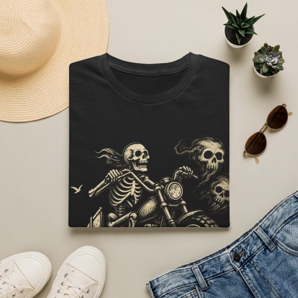 Skeleton Biker T-Shirt — Vintage Motorcycle Skull Ride Tee