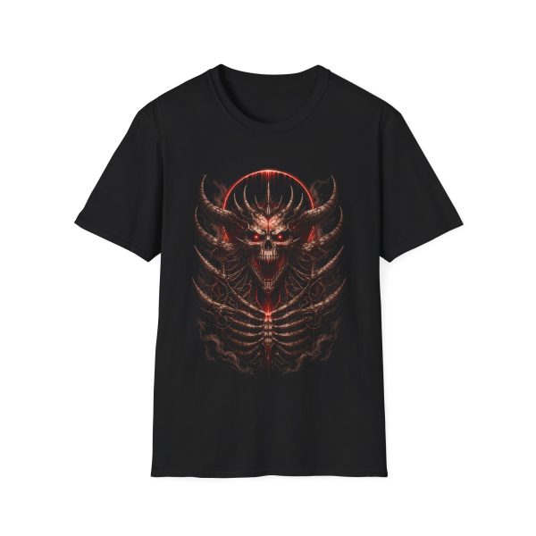 Demonic Horned Skull T‑Shirt — Dark Gothic Metal Graphic Tee