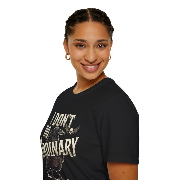8433309306194436337_2048.jpeg I Don't Do Ordinary Raven T-Shirt — Gothic Vintage Skull Graphic