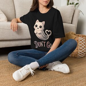 Don't Go Ghost Cat T-Shirt — Cute Kawaii Ghost Kitten Tee