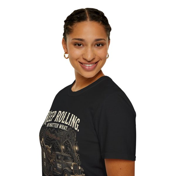 Keep Rolling Graphic T-Shirt — "Keep Rolling No Matter What" Camper Tee