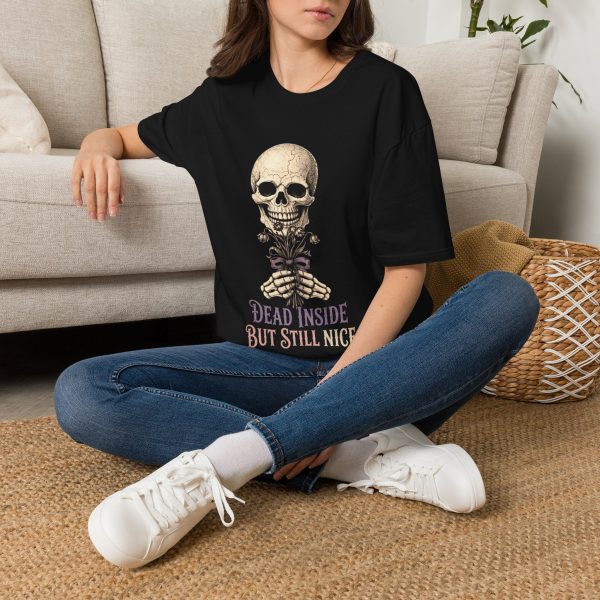 9061737028930023317_2048.jpeg Skull "Dead Inside But Still Nice" T‑Shirt