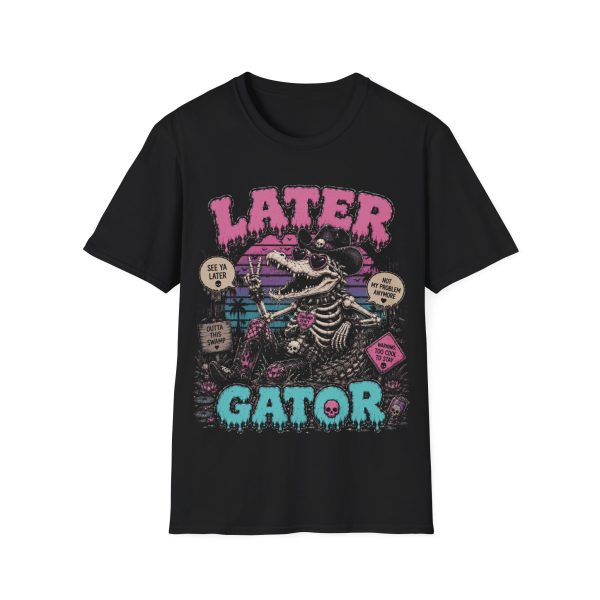 Later Gator Graphic T-Shirt — Retro Skeleton Alligator Beach Tee
