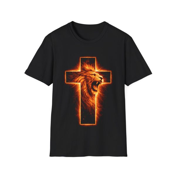 9684329630596998124_2048.jpeg Fiery Lion Cross T-Shirt — Christian Lion of Judah Tee