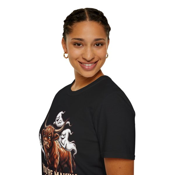 You're Making This Weird T-Shirt — Highland Cow with Playful Ghosts