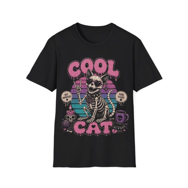 9834042994957424151_2048.jpeg Cool Cat Skeleton T-Shirt — Retro Goth Vintage Skull Kitty Tee