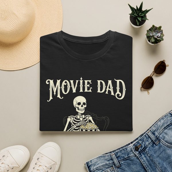 Movie Dad T-Shirt — Retro Skeleton Popcorn Tee for Film-Loving Fathers