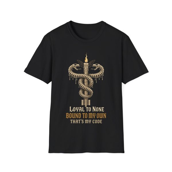 Snake Candle T-Shirt — Gothic "Loyal to None" Graphic Tee