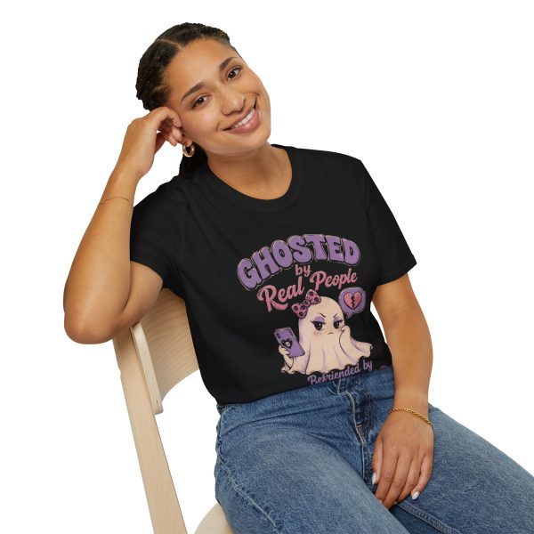 Ghosted by Real People T-Shirt — Cute Pink Ghost Friends Paranormal Tee