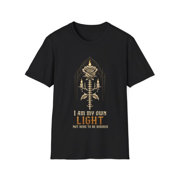 I Am My Own Light Tee — Gothic Rose Candle Inspirational T-Shirt