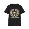 Skull Wings T-Shirt — "I Read The Warning" Graphic Tee
