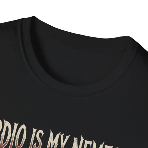 Cardio Is My Nemesis T-Shirt — Skeleton Running on Treadmill Funny Gym Tee