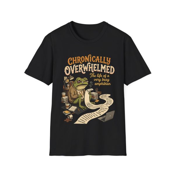 Chronically Overwhelmed T-Shirt – Funny Frog ‘Very Busy Amphibian’ Graphic Tee