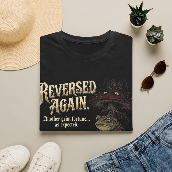 Tarot T-Shirt — “Reversed Again” Funny Grim Fortune Teller Graphic Tee