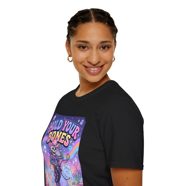 11877935714932923090_2048.jpeg Hold Your Bones T-Shirt — Colorful Skeleton Cowboy Graphic Tee