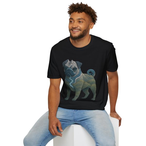 Pug Mountain Graphic T-Shirt — Whimsical Nature-Inspired Pug Tee