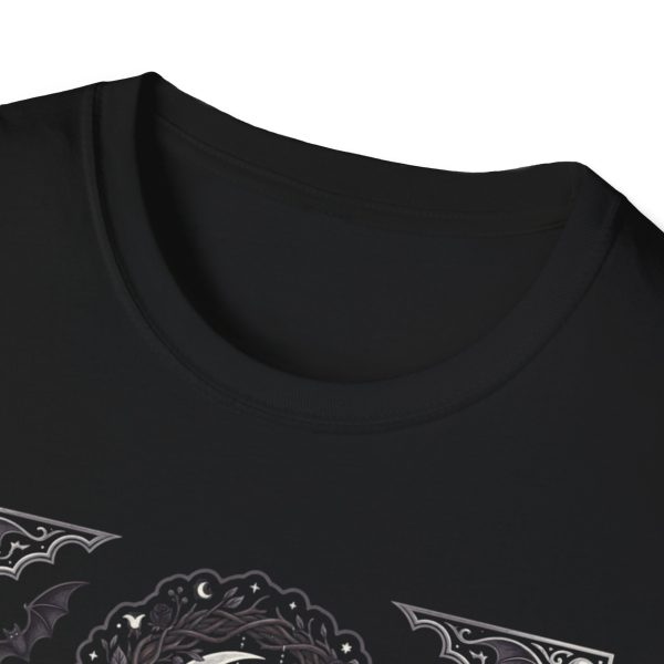 12461303832205400389_2048.jpeg Gothic Tarot Night T-Shirt — Skeleton, Coffins & Moon Occult Design
