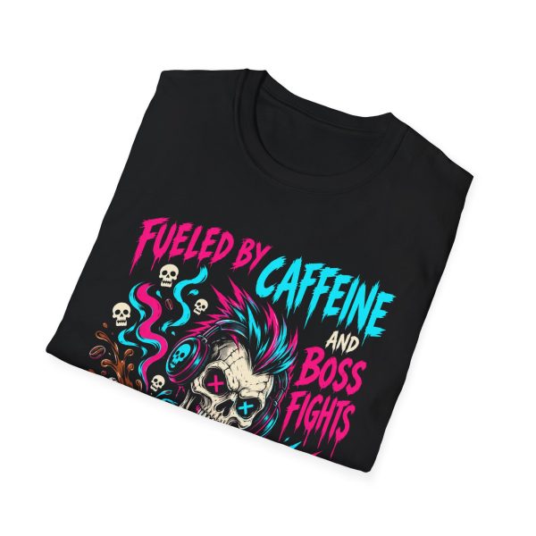 Gamer Skull T-Shirt — "Fueled by Caffeine and Boss Fights" Tee